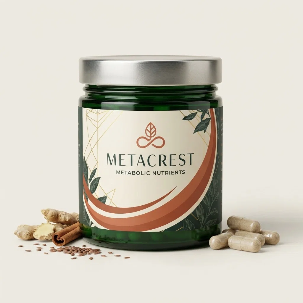 MetaCrest Metabolic Nutrients flaska med ingredienser
